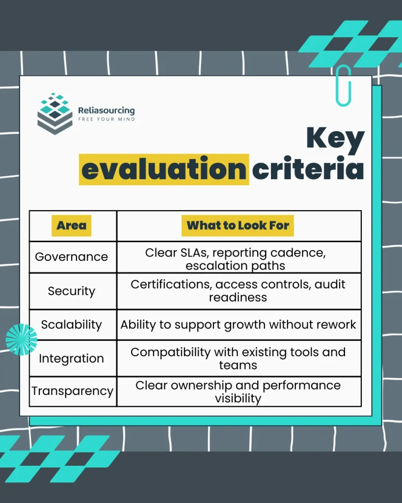 Key evaluation criteria